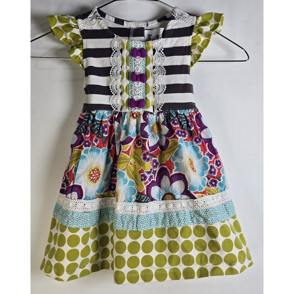Counting Daisies Dress Girls Size 2T Mixed Print Boutique